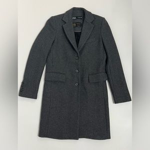 Zara Womens Manteco Grey Wool Pea coat Size XS